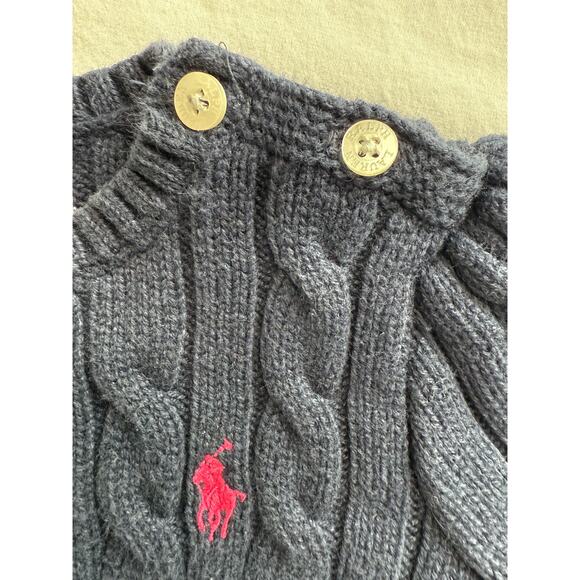 Ralph Lauren Navy‎ Sweater Girls Infants Size 9 Months 100Cotton - Picture 3 of 8